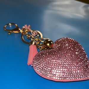 Music notes, treble clef, rhinestones purse charm, keychain charm backpack charm